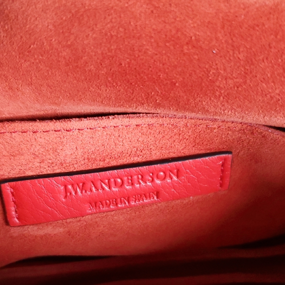 NWT J.W. Anderson Orange Suede Pierce Bag w/Fringe - Picture 11 of 15